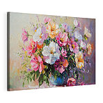 Canvas Schilderijen Schilderij van bloemen in een vaas