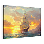 Canvas Schilderijen Schip in de oceaan