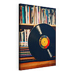 Canvas Schilderijen Record op een stapel records