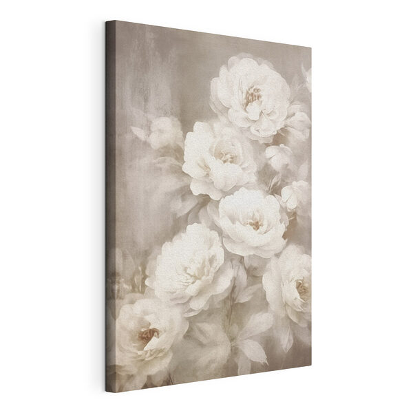 Canvas Schilderijen Delicate bloemen in zachte tinten