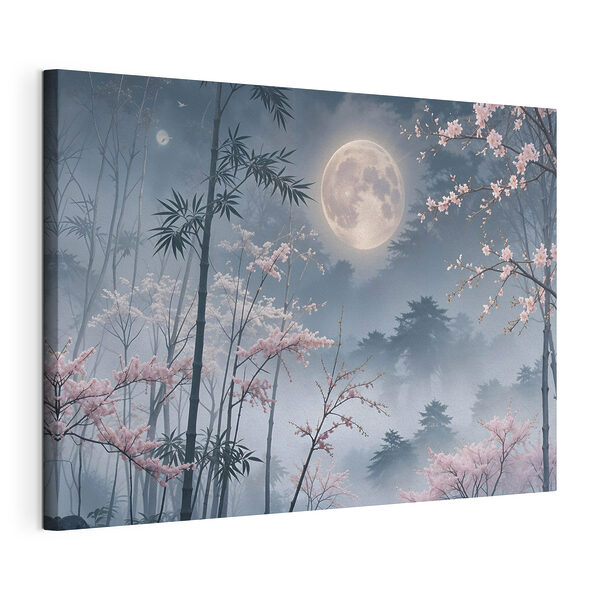 Canvas Schilderijen Volle maan aan de hemel