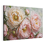 Canvas Schilderijen Delicate bloemen in zachte pasteltinten