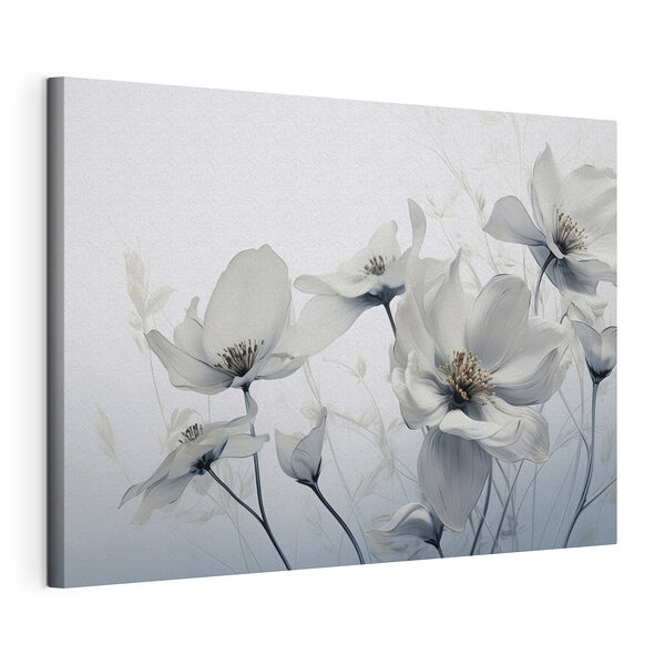 Canvas Schilderijen Delicate bloemen in zachte tinten
