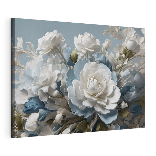Delicate bloemen in zachte pasteltinten Canvas Schilderijen Delicate bloemen in zachte pasteltinten