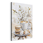 Canvas Schilderijen Kopje koffie en koekjes