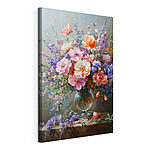 Canvas Schilderijen Schilderij van bloemen in een vaas