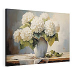 Canvas Schilderijen Schilderij van witte bloemen in een vaas