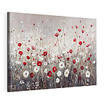 Canvas Schilderijen Schilderij van rode en witte bloemen