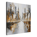 Canvas Schilderijen Schilderij van een stad