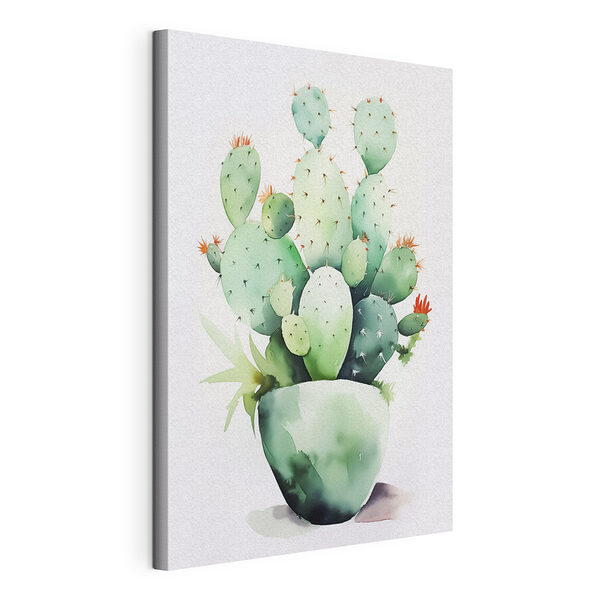Canvas Schilderijen Aquarel van een cactus