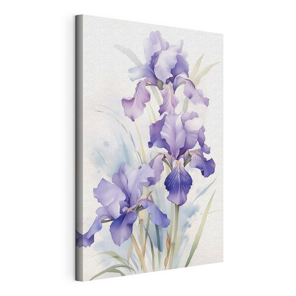 Canvas Schilderijen Delicate paarse irissen in bloei