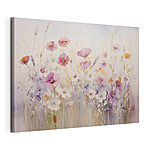 Canvas Schilderijen Schilderij van bloemen in een veld