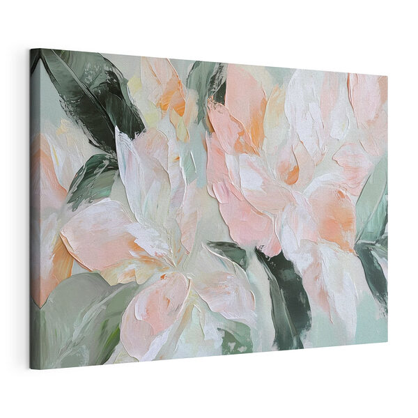 Schilderij van bloemen op een doek Canvas Schilderijen Schilderij van bloemen op een doek