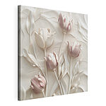 Canvas Schilderijen Groep witte bloemen