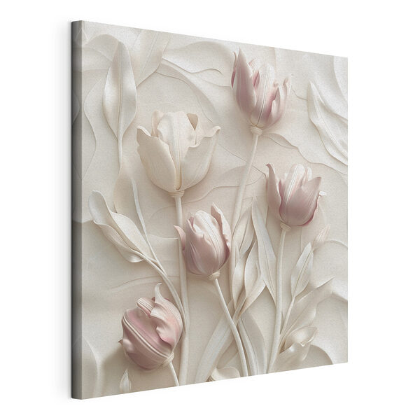 Canvas Schilderijen Groep witte bloemen
