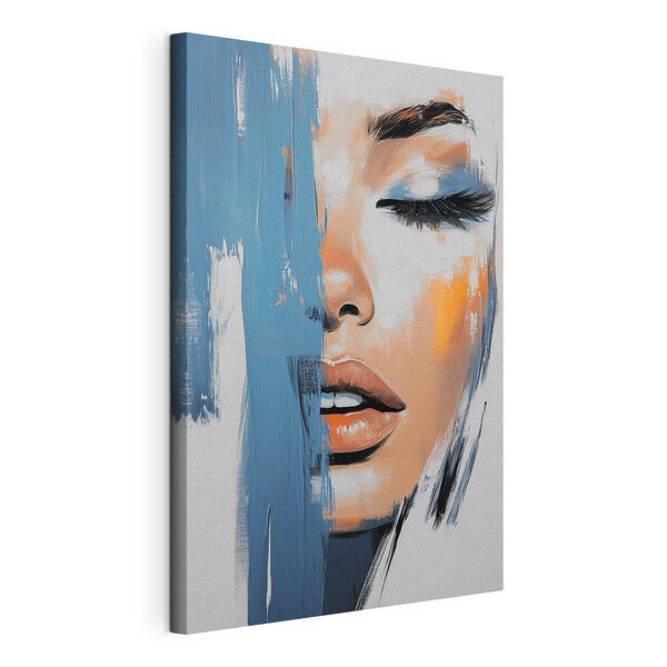 Canvas Schilderijen Schilderij van een vrouw’s gezicht