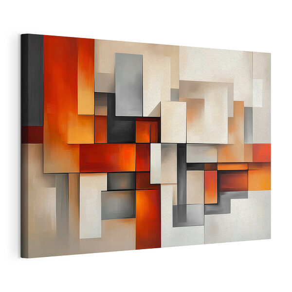 Canvas Schilderijen Kleurrijk kunstwerk van vierkantjes