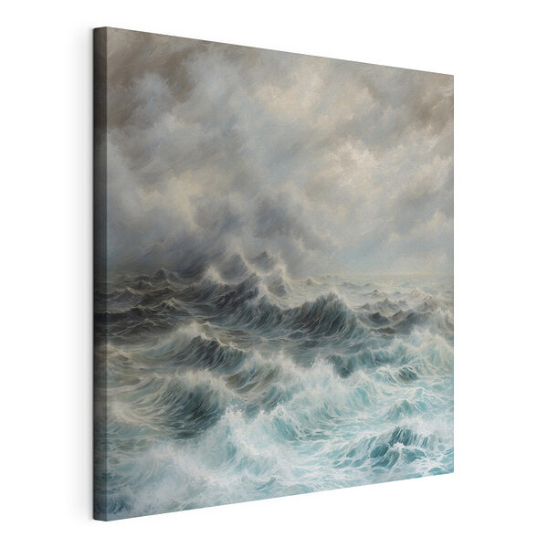Canvas Schilderijen Schilderij van golven in de oceaan