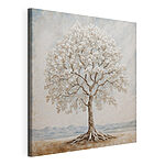 Canvas Schilderijen Boom met witte bloemen