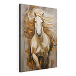 Canvas Schilderijen Schilderij van een paard met lange manen
