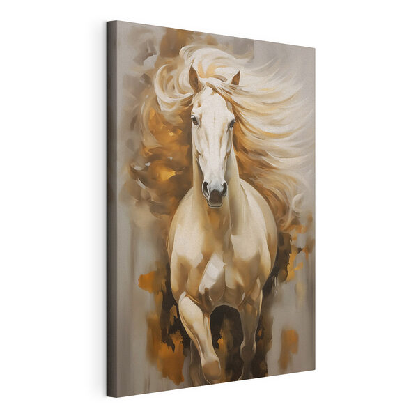 Schilderij van een paard met lange manen Canvas Schilderijen Schilderij van een paard met lange manen
