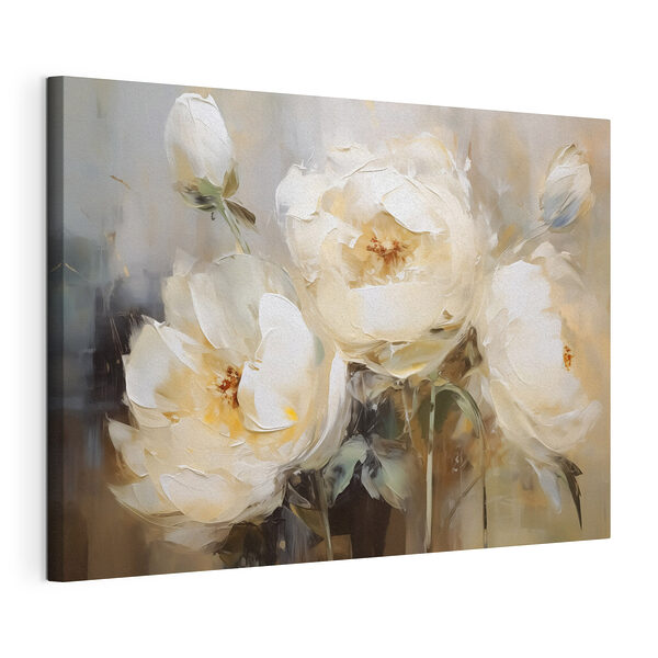 Canvas Schilderijen Schilderij van witte bloemen