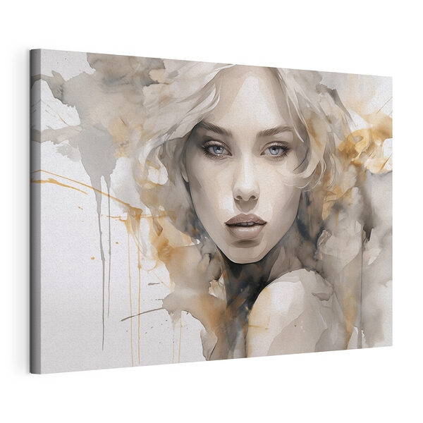 Canvas Schilderijen Vrouw’s gezicht met verfspatten