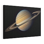 Canvas Schilderijen Planeet met ringen in de ruimte