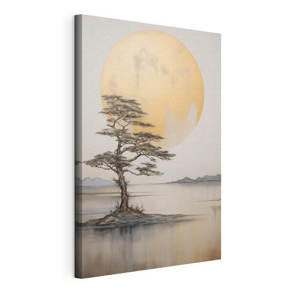 Canvas Schilderijen Boom in het water