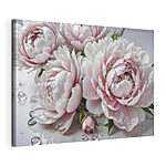 Canvas Schilderijen Groep roze bloemen