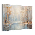 Canvas Schilderijen Water met bomen en bladeren