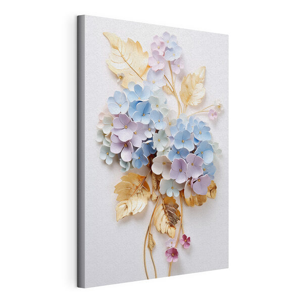 Canvas Schilderijen Bos bloemen en bladeren