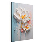 Canvas Schilderijen Schilderij van bloemen op een muur
