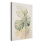 Canvas Schilderijen Schilderij van bladeren op een witte achtergrond