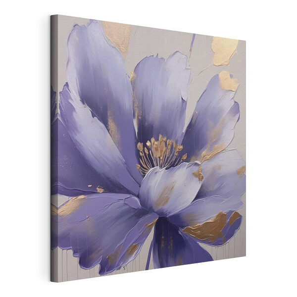 Canvas Schilderijen Schilderij van een paarse bloem
