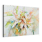 Canvas Schilderijen Schilderij van bloemen op een wit oppervlak