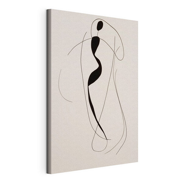 Canvas Schilderijen Zwart-wit tekening van een vrouw