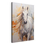 Canvas Schilderijen Schilderij van een wit paard