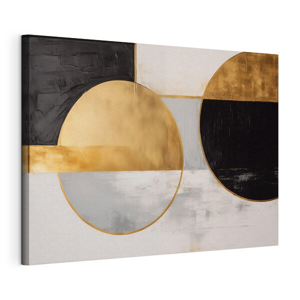 Canvas Schilderijen Abstracte compositie met contrasterende vormen