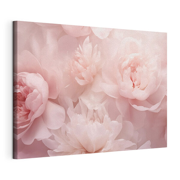 Canvas Schilderijen Groep roze bloemen