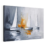 Canvas Schilderijen Groep boten op het water