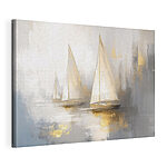 Canvas Schilderijen Groep zeilboten in het water