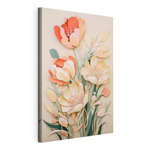 Knip bloemen uit papier Canvas Schilderijen Knip bloemen uit papier