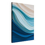 Canvas Schilderijen Blauwe en witte golvende lijnen