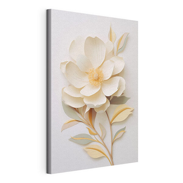Papieren bloem met bladeren Canvas Schilderijen Papieren bloem met bladeren