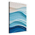 Canvas Schilderijen Blauwe en witte golvende lijnen