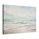 Canvas Schilderijen Schilderij van golven op een strand