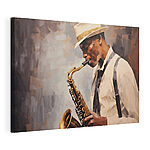 Canvas Schilderijen Man die saxofoon speelt