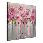 Canvas Schilderijen Schilderij van roze bloemen
