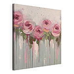 Canvas Schilderijen Schilderij van roze rozen